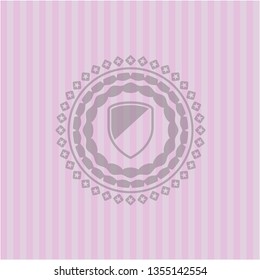 armor icon inside pink emblem. Vintage.