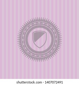 armor icon inside pink emblem. Vintage.