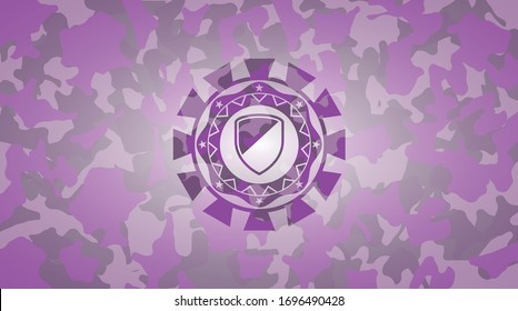 armor icon inside pink and purple camo texture