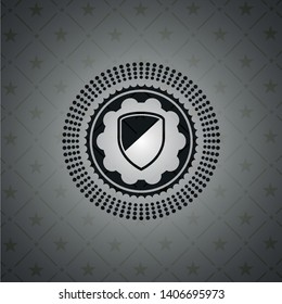 armor icon inside realistic black emblem