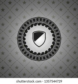 armor icon inside realistic dark emblem
