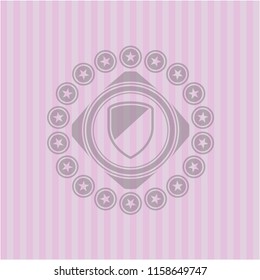 armor icon inside realistic pink emblem