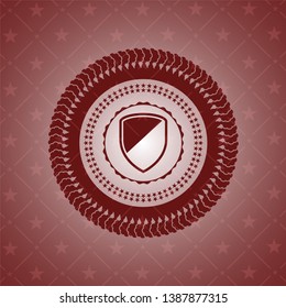 armor icon inside red emblem. Vintage.