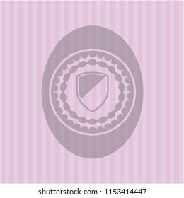 armor icon inside retro pink emblem