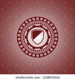 armor icon inside retro red emblem