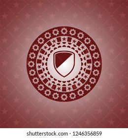 armor icon inside retro red emblem