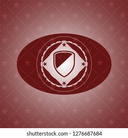 armor icon inside retro red emblem