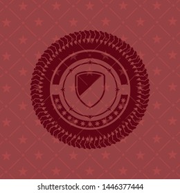armor icon inside retro red emblem