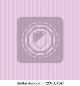 armor icon inside retro style pink emblem