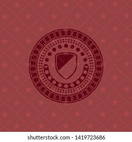 armor icon inside retro style red emblem
