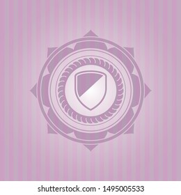 armor icon inside retro style pink emblem