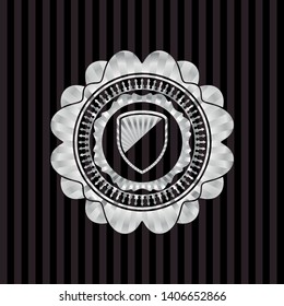 armor icon inside silvery badge