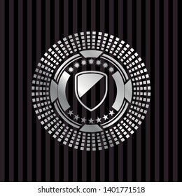 armor icon inside silvery emblem