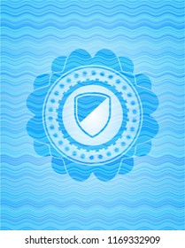 armor icon inside water concept emblem.