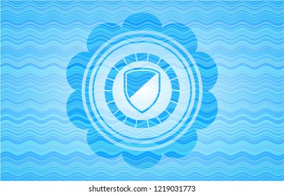 armor icon inside water concept emblem background.