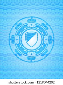 armor icon inside water style badge.