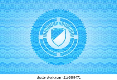 armor icon inside water style emblem. 