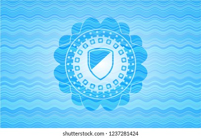 armor icon inside water wave concept style emblem.