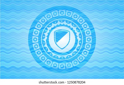 armor icon inside water wave representation emblem background.