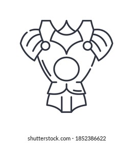 Armor icon, linear isolated illustration, thin line vector, web design sign, outline concept symbol with editable stroke on white background.