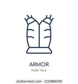 Armor icon. Armor linear symbol design from Fairy tale collection. Simple outline element vector illustration on white background.