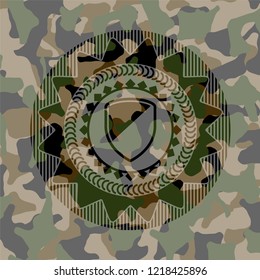 armor icon on camouflaged texture