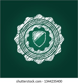 armor icon on chalkboard