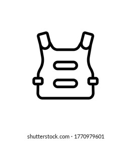 Icono de blindaje. Línea simple, contorno de elementos vectoriales de iconos de videojuegos para ui y ux, sitio web o aplicación móvil