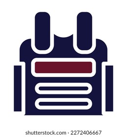 armor icon solid style maroon navy colour military illustration vector army element and symbol perfect. Icon sign from modern collection for web.