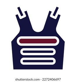 armor icon solid style maroon navy colour military illustration vector army element and symbol perfect. Icon sign from modern collection for web.