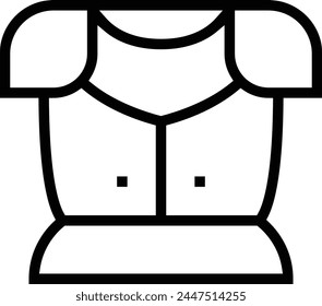 icono de armadura. Diseño de estilo lineal delgado aislado sobre fondo blanco