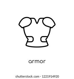 Armor icon. Trendy modern flat linear vector Armor icon on white background from thin line Fairy Tale collection, editable outline stroke vector illustration
