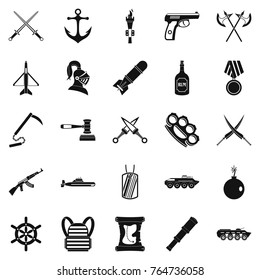 Armor icons set. Simple set of 25 armor vector icons for web isolated on white background