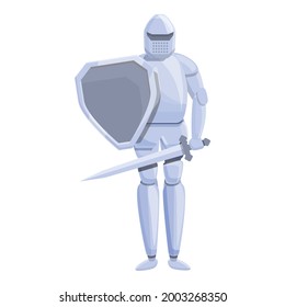 Armor knight icon cartoon vector. Medieval shield helmet. Warrior armour