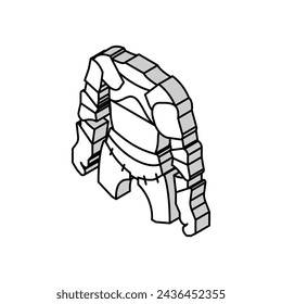 Rüstung Ritter isometrische Ikone Vektor. Rüstung Ritter Zeichen. Isolierte Symbol Illustration