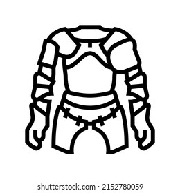 Rüstungsfeldmarkensymbol, Vektorgrafik. Rüstungsschild isoliertes Kontursymbol