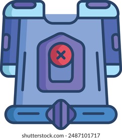 Armor linear color illustration icon
