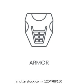 Armor linear icon. Armor concept stroke symbol design. Thin graphic elements vector illustration, outline pattern on a white background, eps 10.