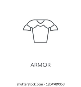 Armor linear icon. Armor concept stroke symbol design. Thin graphic elements vector illustration, outline pattern on a white background, eps 10.