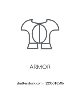 Armor linear icon. Modern outline Armor logo concept on white background from Fairy Tale collection. Suitable for use on web apps, mobile apps and print media.