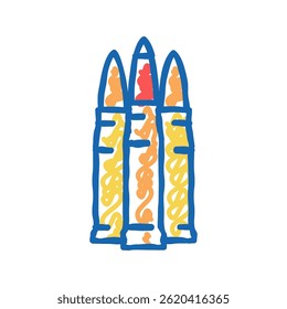 armor piercing bullets doodle icon sketch vector. armor piercing bullets sign. isolated symbol illustration