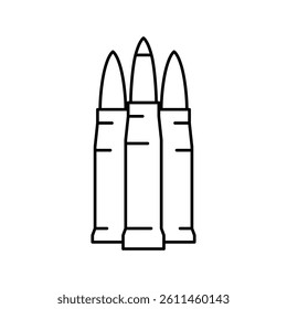 armor piercing bullets line icon vector. armor piercing bullets sign. isolated contour symbol black illustration