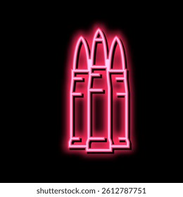 armor piercing bullets neon light sign vector. armor piercing bullets illustration