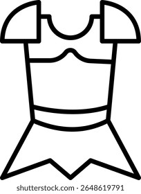 Design de ícone de linha de vetor de armadura