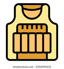 Armor vest icon outline vector. Army tactical. Bullet proof color flat