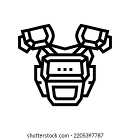 armor viking line icon vector. armor viking sign. isolated contour symbol black illustration