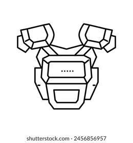 armor viking line icon vector. armor viking sign. isolated contour symbol black illustration