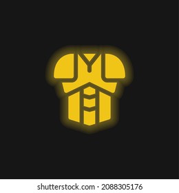 Armor yellow glowing neon icon