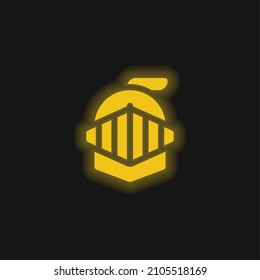 Armor yellow glowing neon icon