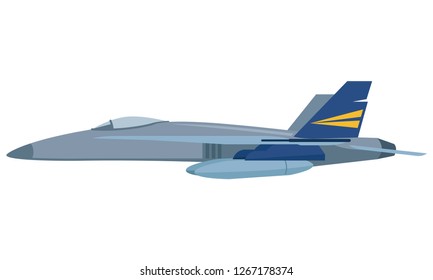 Armored airplane with the rocket ready to attack enemy